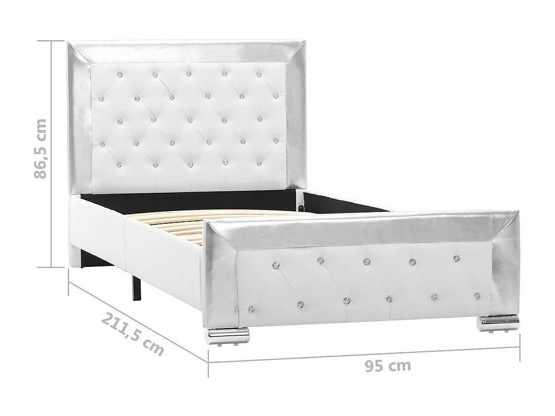 Cadre de lit Blanc Similicuir 90 x 200 cm