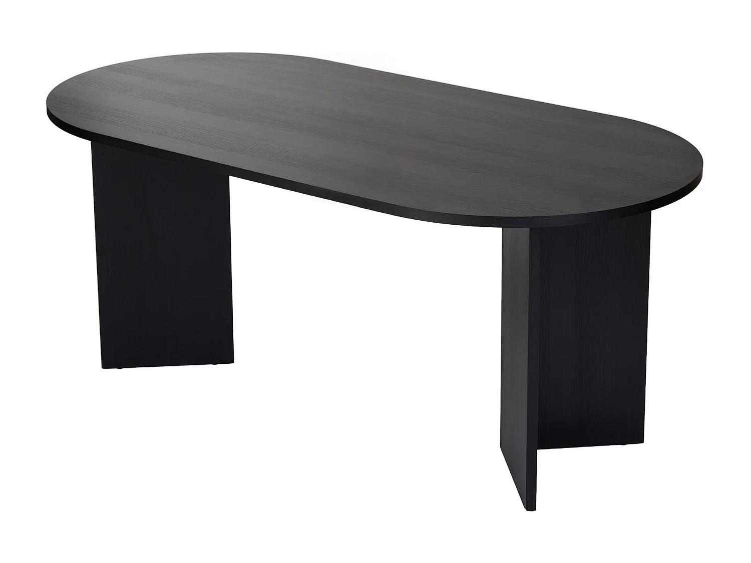 Table à manger ovale "Sablin" en bois noir 180x89x75 cm - 8 places, design classique et finition premium