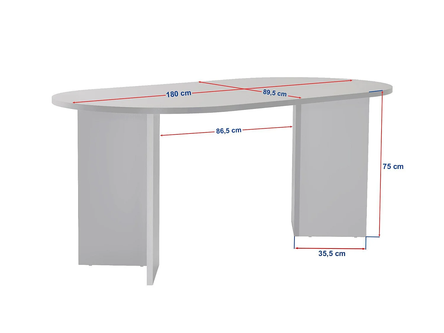 Esstisch aus Holz "Sablin" – 180 x 89 x 75 cm – Weißes Holz