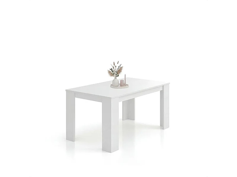Mesa de comedor Naya en blanco artik 140X80 cm Blanco Artik (Blanco Mate)