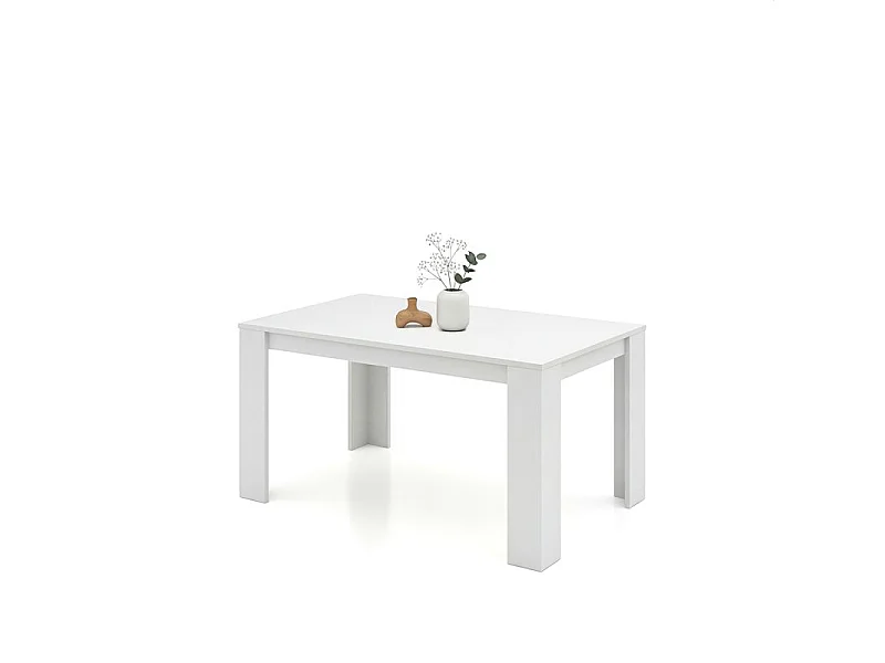 Mesa de comedor Naya en blanco artik 140X80 cm Blanco Artik (Blanco Mate)
