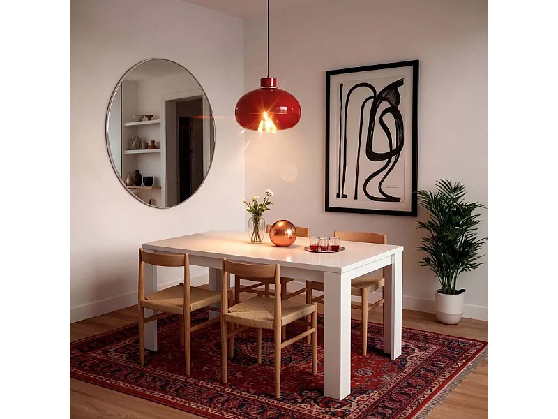 Mesa de jantar Naya em branco artik 140X80 cm