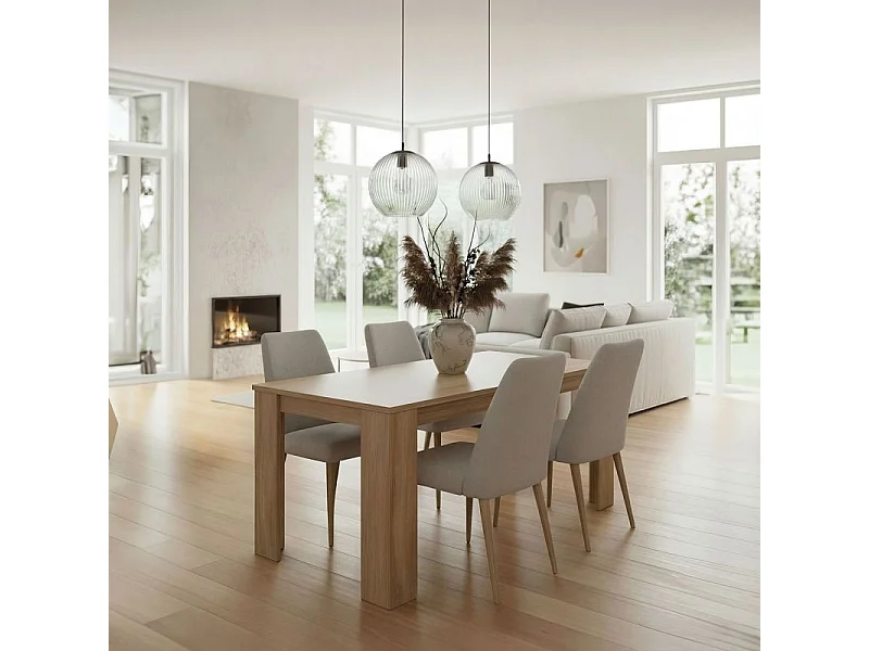 Mesa de comedor Naya en roble canadian 140X80 cm Roble Canadian