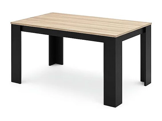 Mesa de comedor Naya en negro y roble canadian 140X80 cm Negro - Roble Canadian