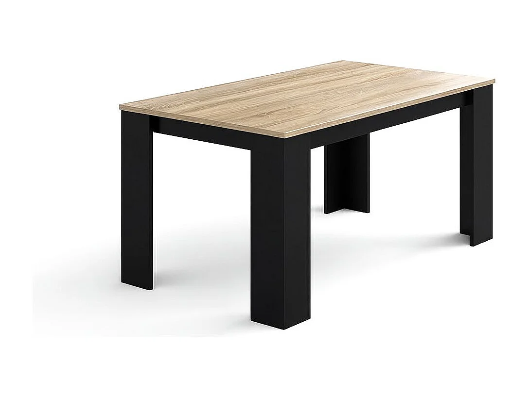Mesa de jantar Naya em preto e carvalho canadiano 140X80 cm