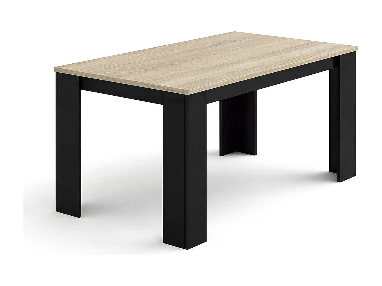 Mesa de jantar Naya em preto e carvalho canadiano 140X80 cm