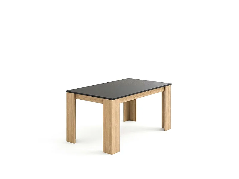 Mesa de comedor Naya en roble canadian y grafito 140X80 cm Roble Canadian - Grafito