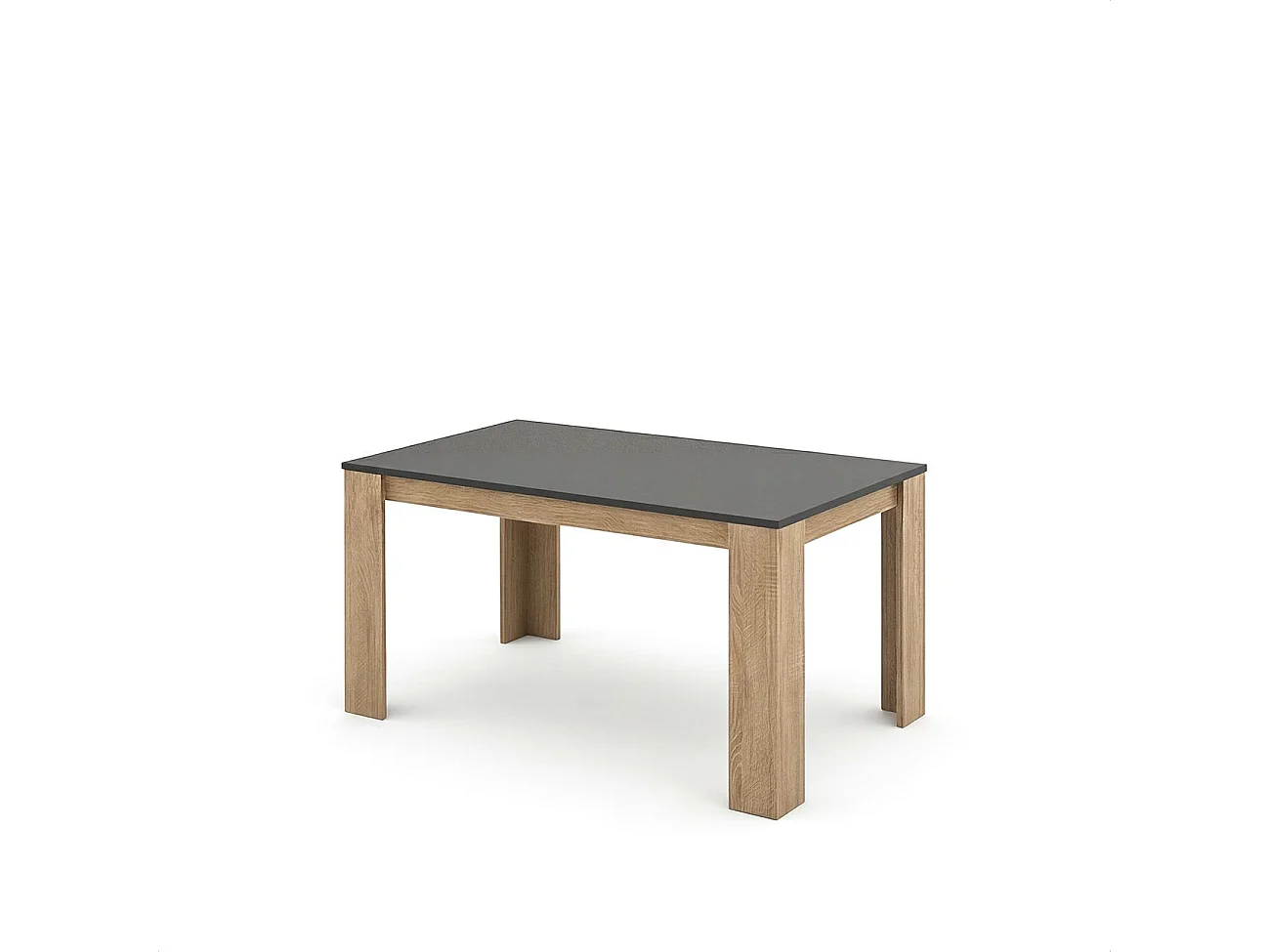 Mesa de jantar Naya em carvalho canadiano e grafite 140X80 cm