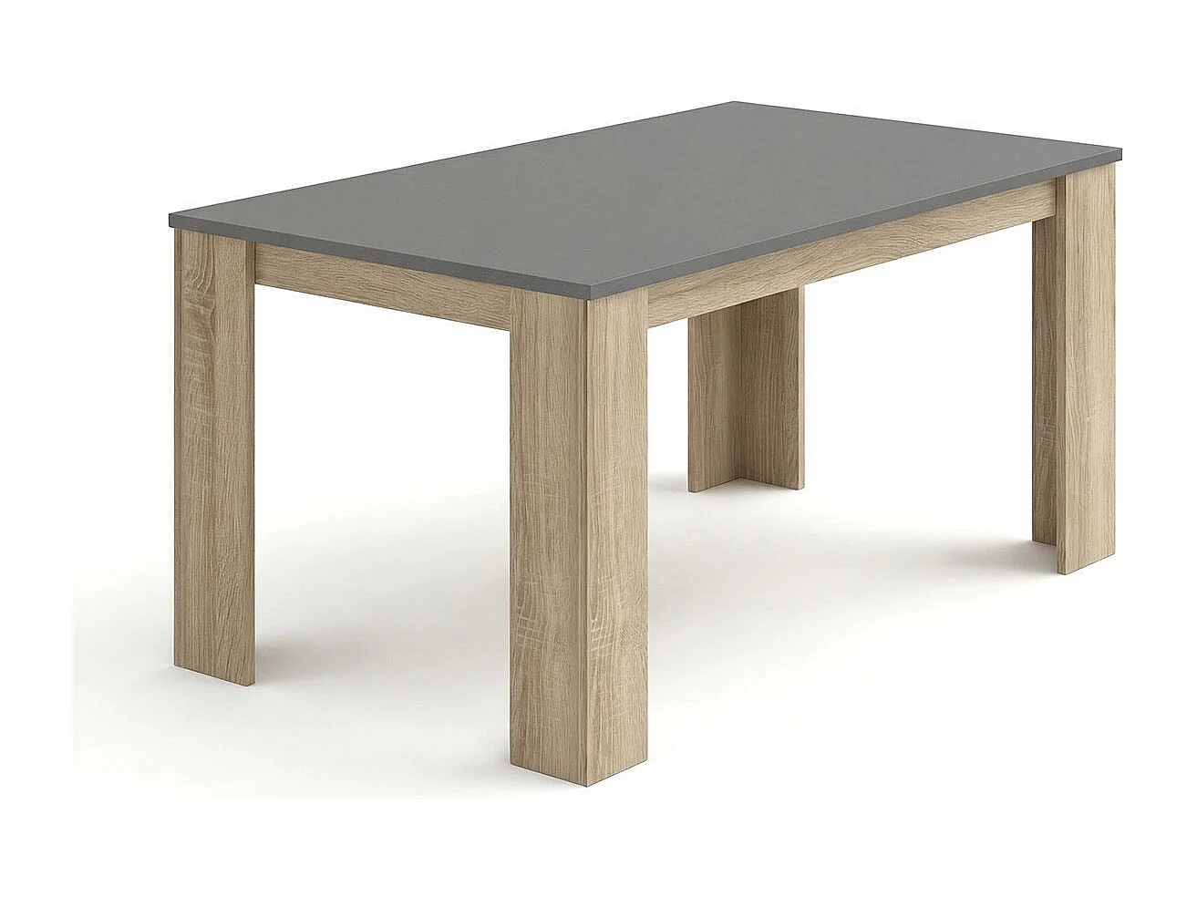 Mesa de jantar Naya em carvalho canadiano e grafite 140X80 cm