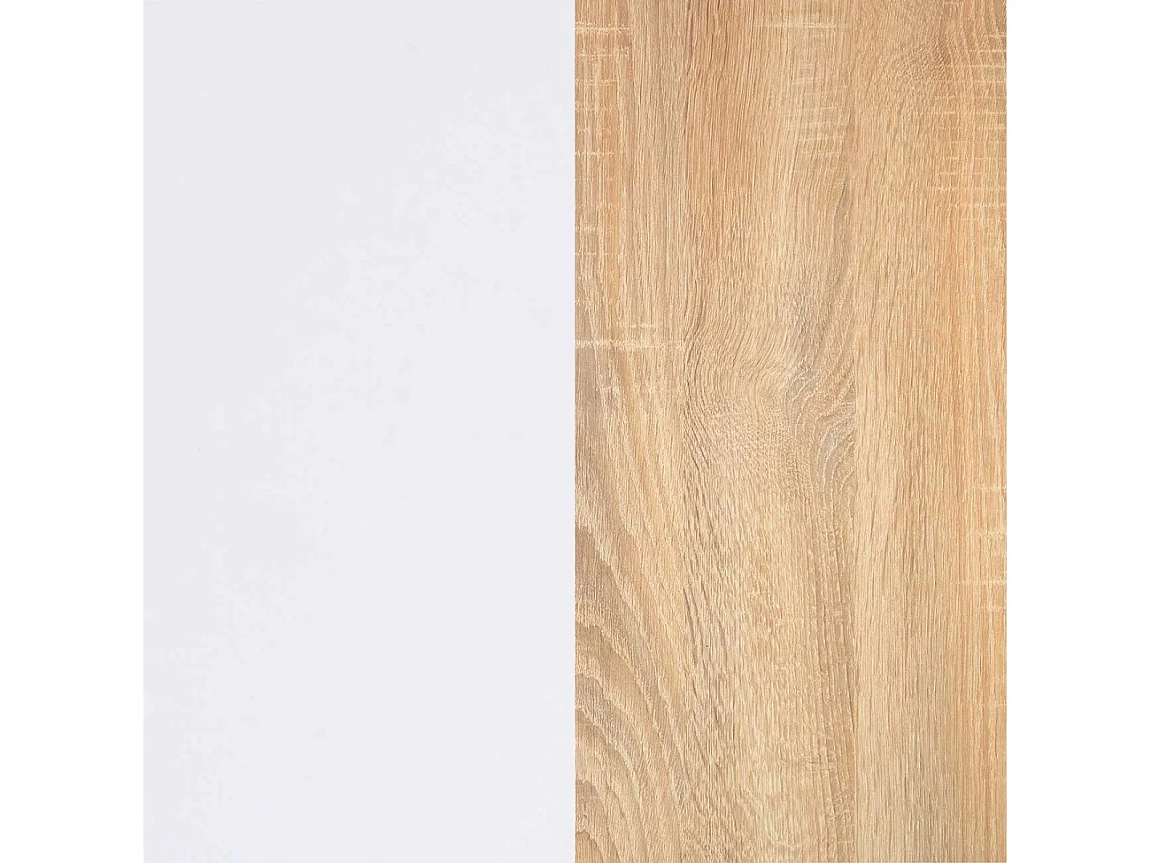 Mesa de jantar Naya em artik branco e carvalho canadiano 140X80 cm