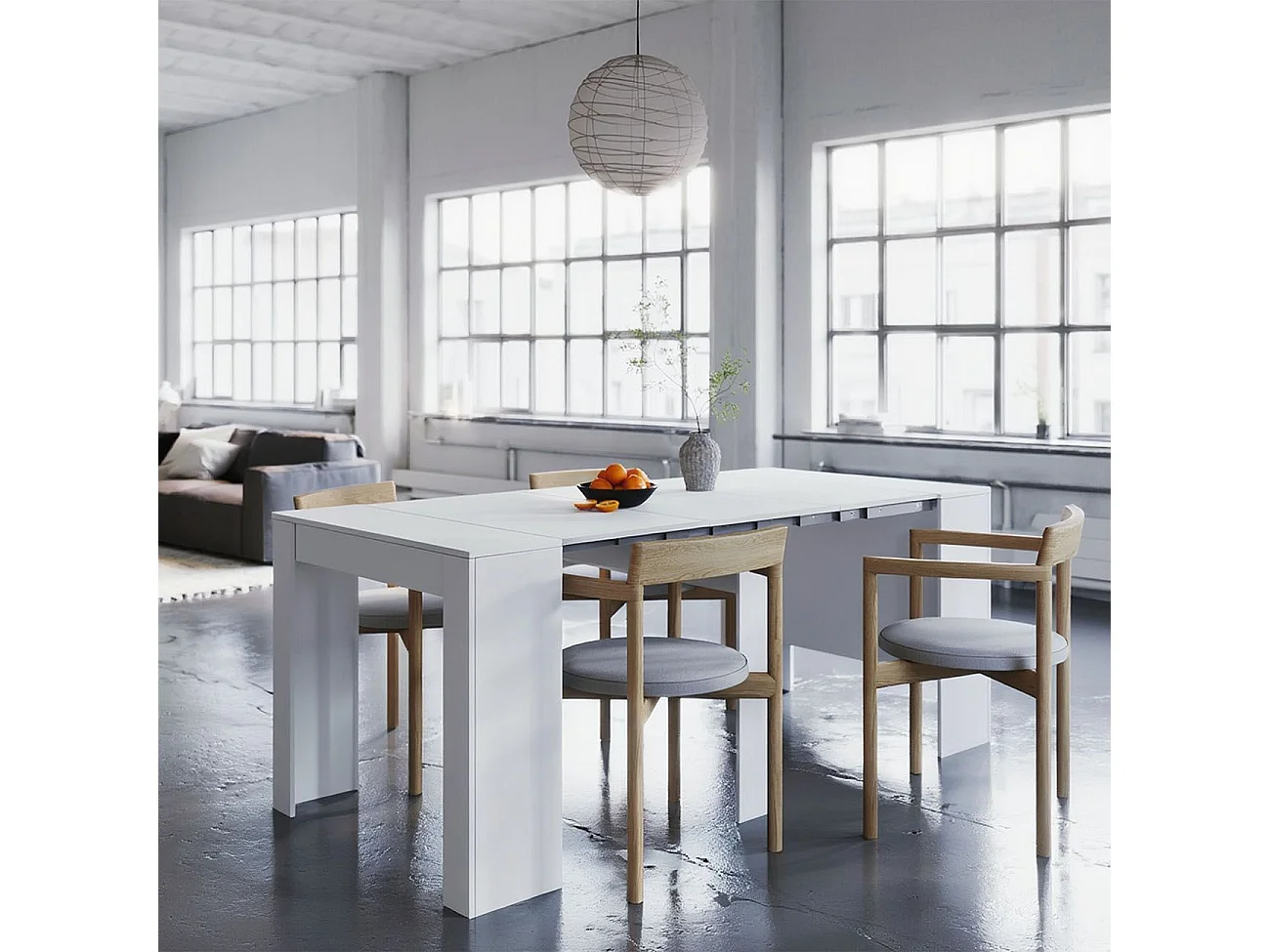 Mesa de consola extensível Denis em artik branco 50-235 cm Artik White (Branco mate)