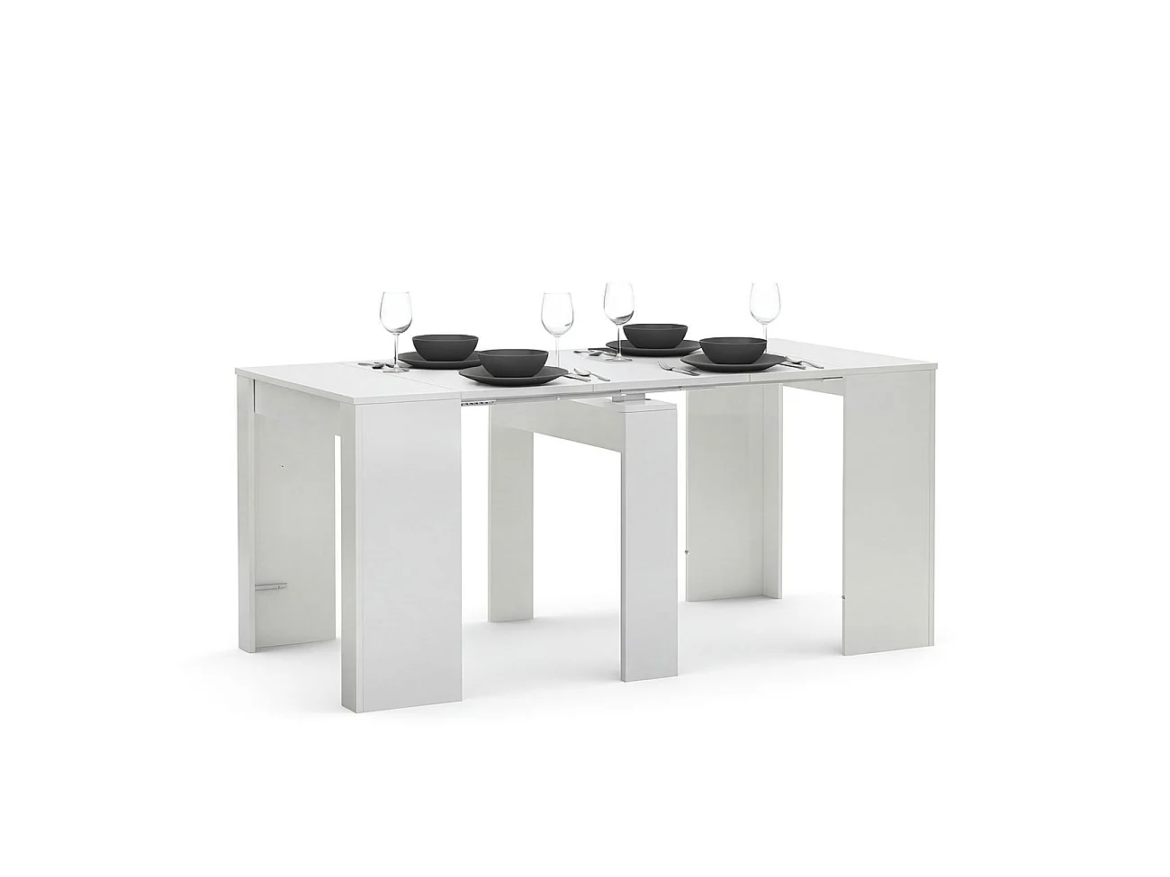 Mesa de consola extensível Denis em artik branco 50-235 cm Artik White (Branco mate)