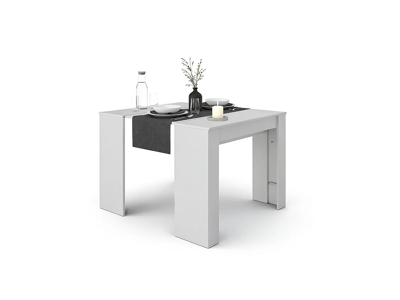 Mesa de consola extensível Denis em artik branco 50-235 cm Artik White (Branco mate)