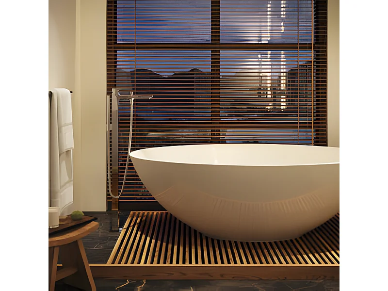 Mitigeur baignoire îlot HANSGROHE Metropol Chromé + corps encastré