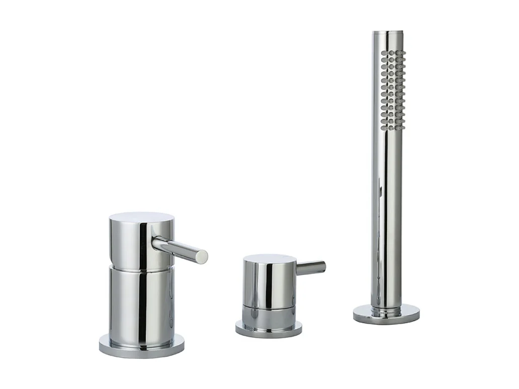 Mitigeur baignoire mécanique 3 trous PAINI Cox pour remplissage par le vidage avec douchette Chromé