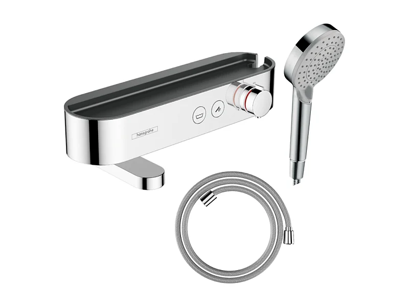 Pack mitigeur bain douche thermostatique HANSGROHE ShowerTablet Select + Flexible Designflex + Pommeau de douche Vernis Blend Chromé