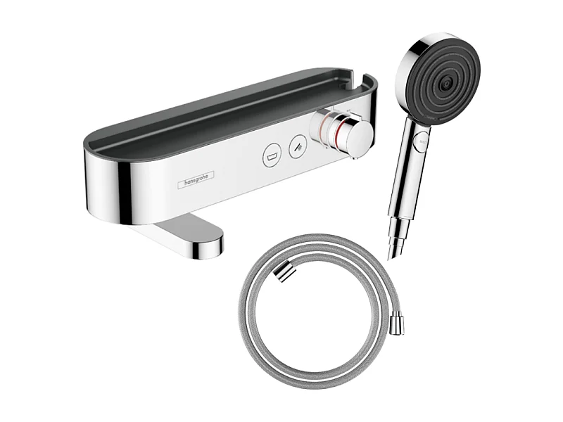 Pack mitigeur bain douche thermostatique HANSGROHE ShowerTablet Select + Flexible Designflex + Pommeau de douche Pulsify Select 3 jets Chromé