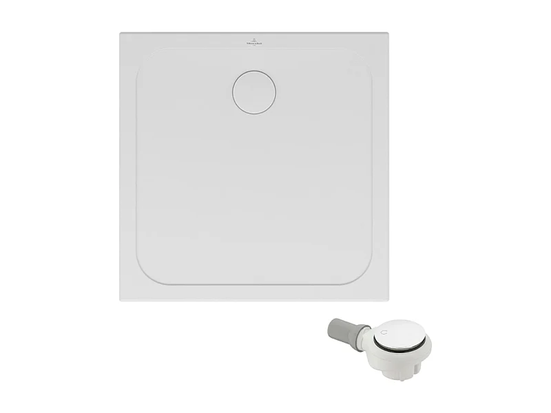 Receveur de douche antidérapant 90 x 90 VILLEROY ET BOCH Lifetime Plus Cerasoft céramique blanc + Bonde blanc