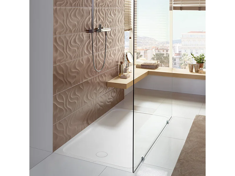 Receveur de douche antidérapant 90 x 90 VILLEROY ET BOCH Lifetime Plus céramique blanc + Bonde chromé