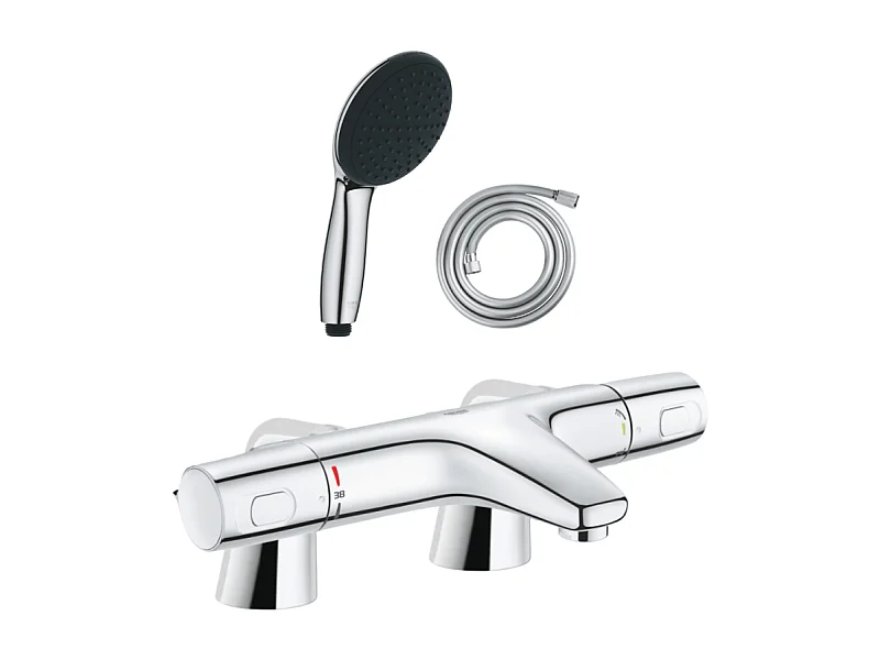 Pack mitigeur bain douche thermostatique GROHE Precision Trend + douchette ronde 2 jets + flexible