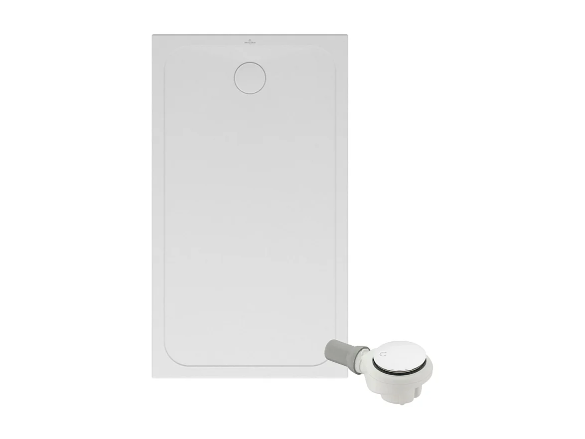 Receveur de douche antidérapant 140 x 90 VILLEROY ET BOCH Lifetime Plus Cerasoft céramique blanc + Bonde blanc