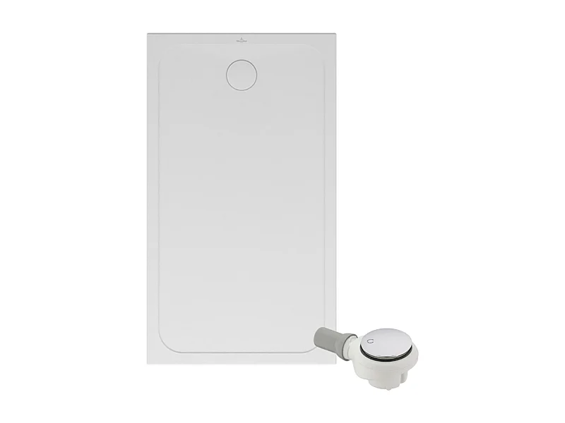 Receveur de douche antidérapant 140 x 80 VILLEROY ET BOCH Lifetime Plus Cerasoft céramique blanc + Bonde chromé