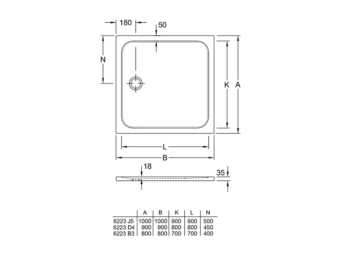 Receveur de douche antidérapant 80 x 80 VILLEROY ET BOCH Lifetime Plus Cerasoft céramique blanc + Bonde chromé