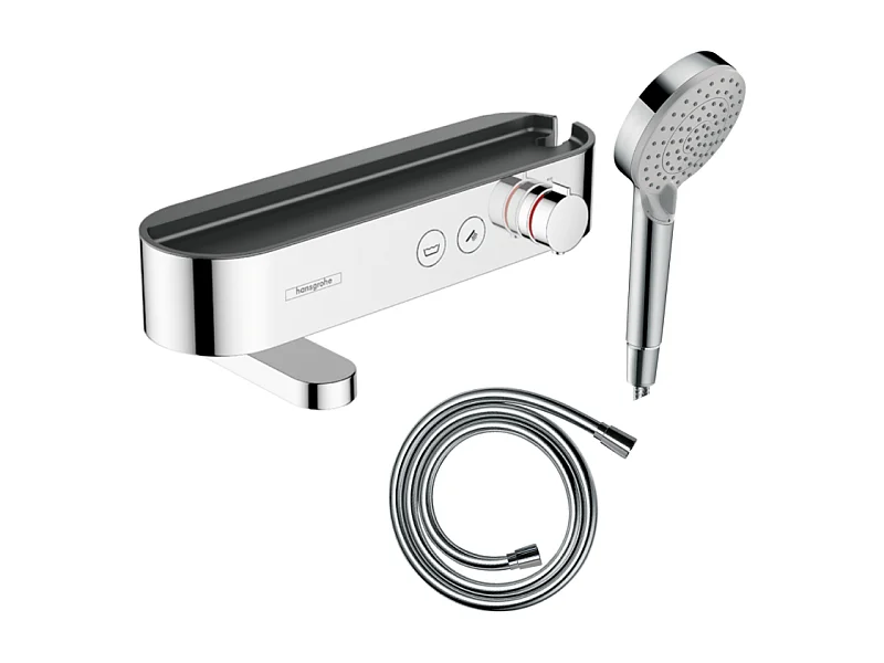Pack mitigeur bain douche thermostatique HANSGROHE ShowerTablet Select + Flexible Isiflex + Pommeau de douche Vernis Blend Chromé
