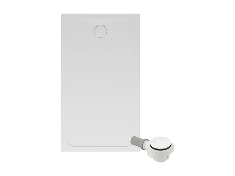 Receveur de douche antidérapant 120 x 90 VILLEROY ET BOCH Lifetime Plus Cerasoft céramique blanc + Bonde blanc