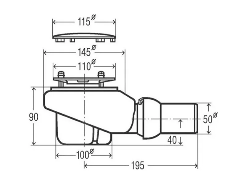 Receveur de douche antidérapant 100 x 100 VILLEROY ET BOCH Lifetime Plus céramique blanc + Bonde blanc