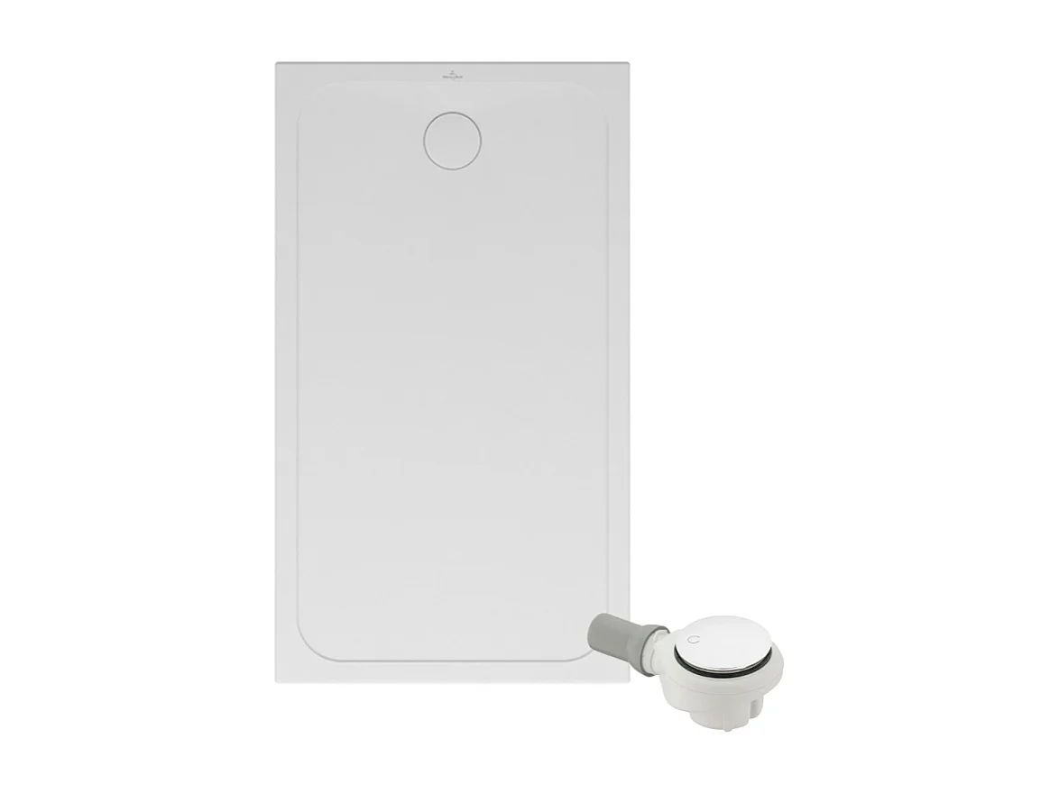 Receveur de douche antidérapant 120 x 90 VILLEROY ET BOCH Lifetime Plus céramique blanc + Bonde blanc