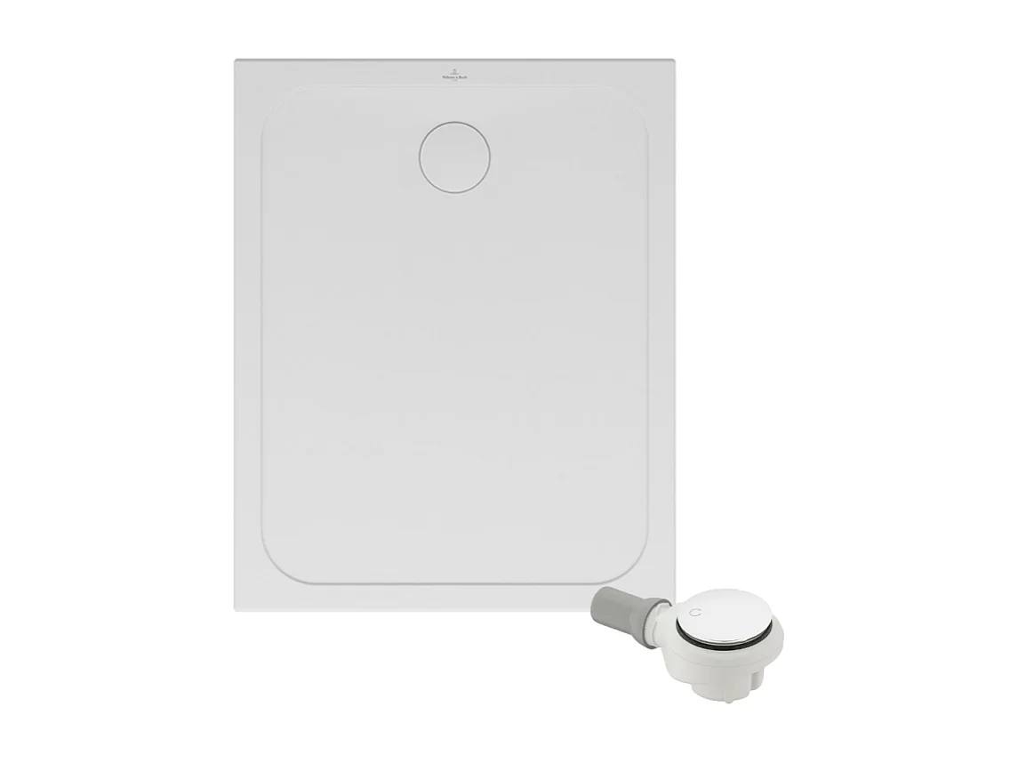 Receveur de douche antidérapant 100 x 80 VILLEROY ET BOCH Lifetime Plus céramique blanc + Bonde blanc