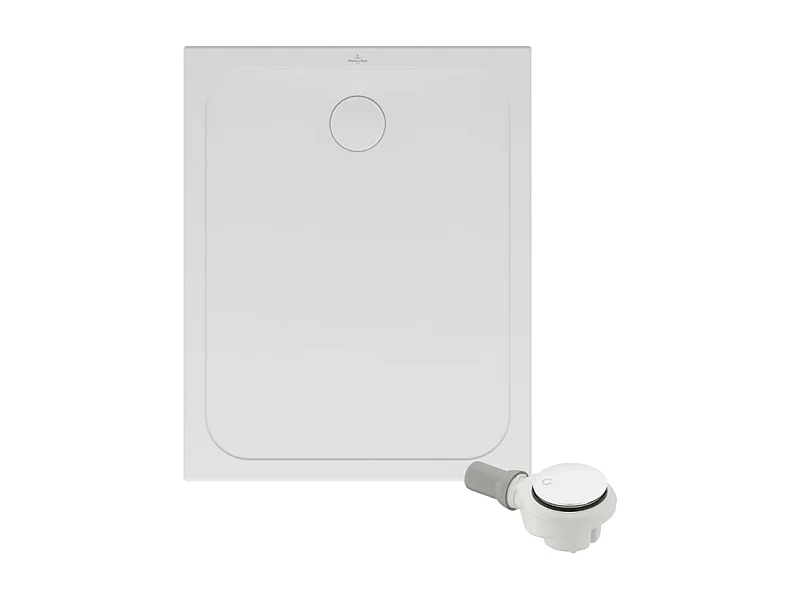 Receveur de douche antidérapant 100 x 80 VILLEROY ET BOCH Lifetime Plus céramique blanc + Bonde blanc