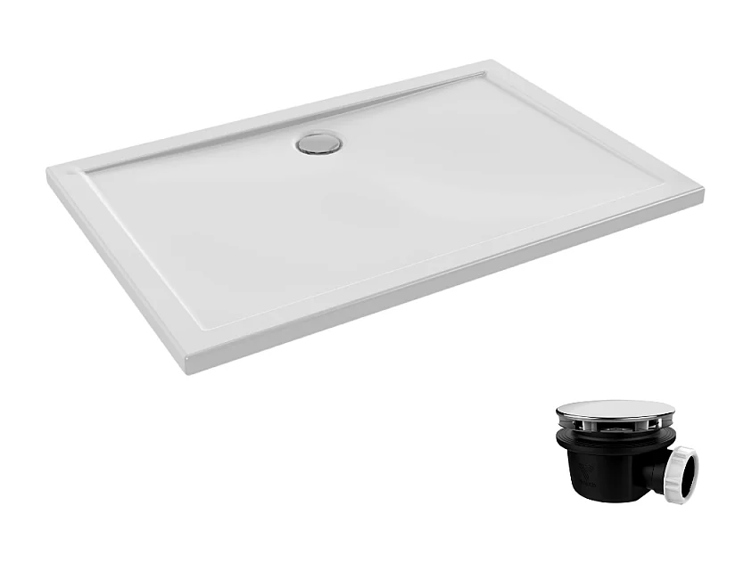 Receveur de douche 120 x 80 JACOB DELAFON Gaspard extra-plat céramique + Bonde