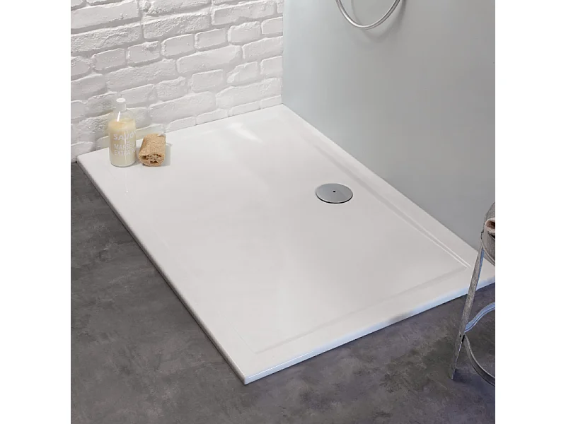 Receveur de douche 120 x 80 JACOB DELAFON Gaspard extra-plat céramique + Bonde