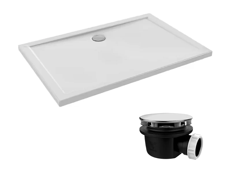 Receveur de douche 120 x 80 JACOB DELAFON Gaspard extra-plat céramique + Bonde