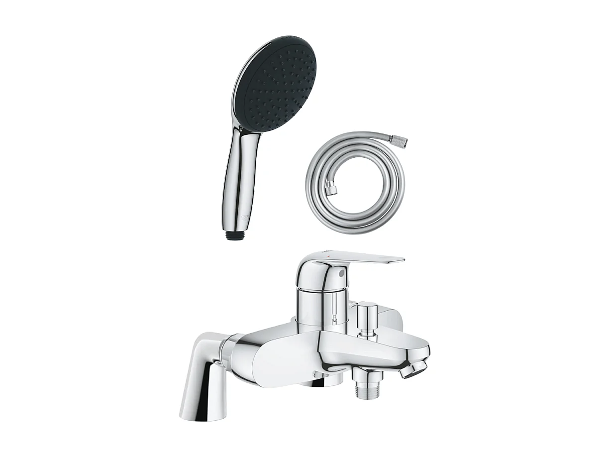 Pack mitigeur bain douche mécanique GROHE Swift + douchette ronde  2 jets + flexible