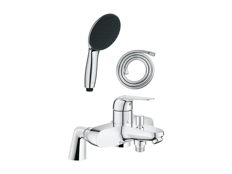 Pack mitigeur bain douche mécanique GROHE Swift + douchette ronde  2 jets + flexible