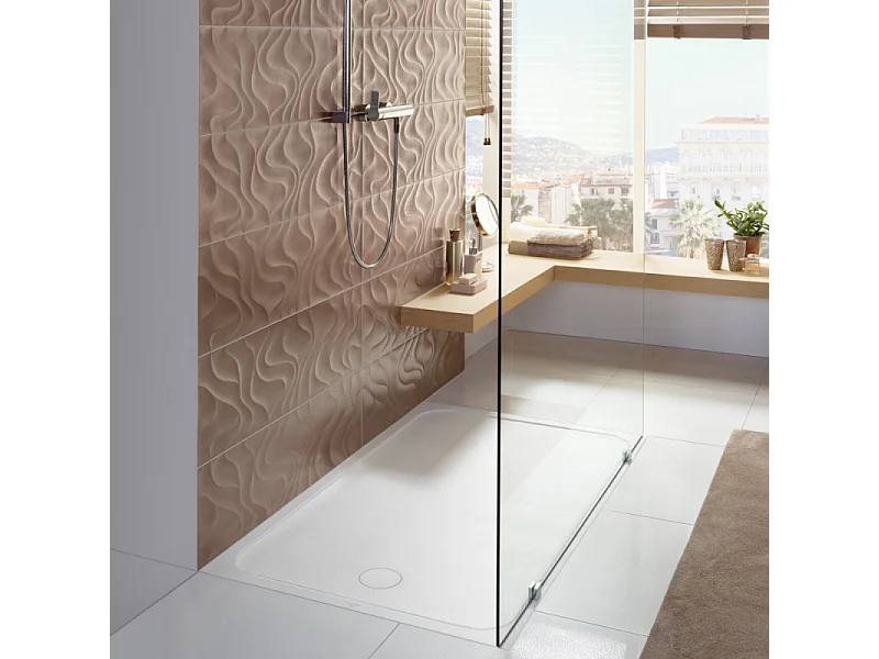 Receveur de douche antidérapant 100 x 80 VILLEROY ET BOCH Lifetime Plus céramique blanc + Bonde chromé