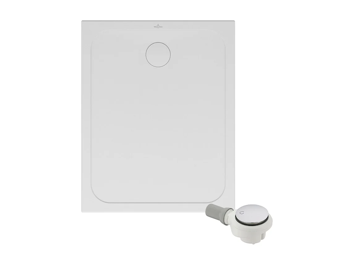 Receveur de douche antidérapant 100 x 80 VILLEROY ET BOCH Lifetime Plus céramique blanc + Bonde chromé