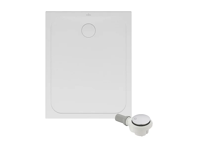 Receveur de douche antidérapant 100 x 80 VILLEROY ET BOCH Lifetime Plus céramique blanc + Bonde chromé