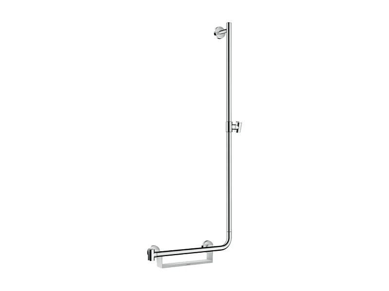 Barre de douche PMR HANSGROHE Unica 110 cm avec poignée à gauche chromé