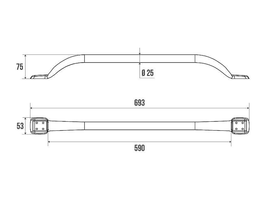 Barre d'appui PELLET Mana 70 cm Inox brossé