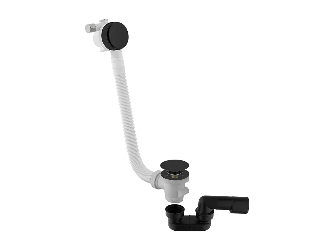 Vidage de baignoire PAINI remplissage par le trop plein 90 cm Noir mat