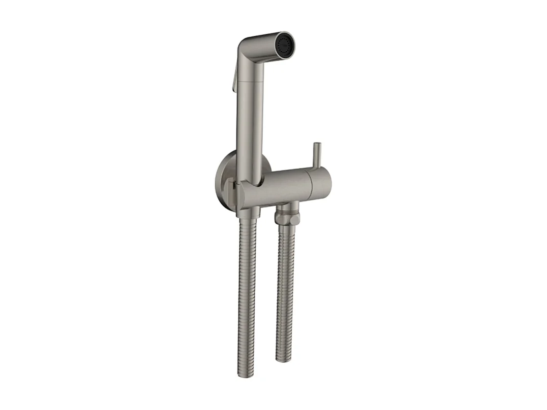 Douchette WC PAINI Cox ronde Gris Acier + support + flexible