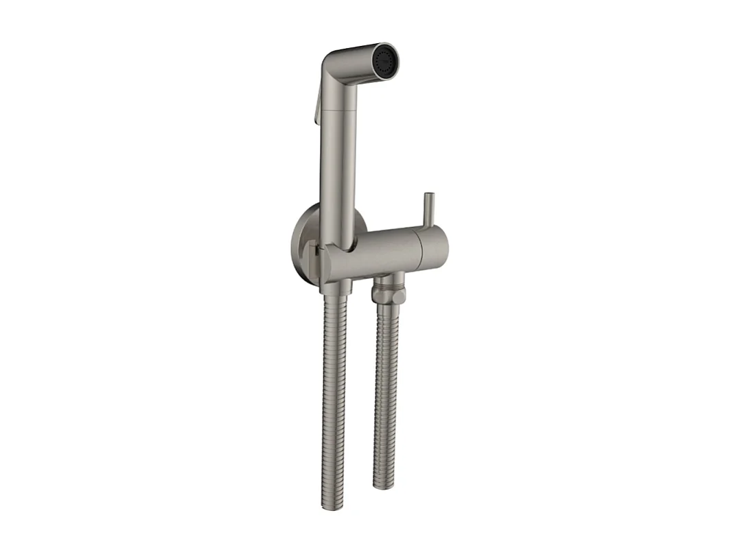 Douchette WC PAINI Cox ronde Gris Acier + support + flexible