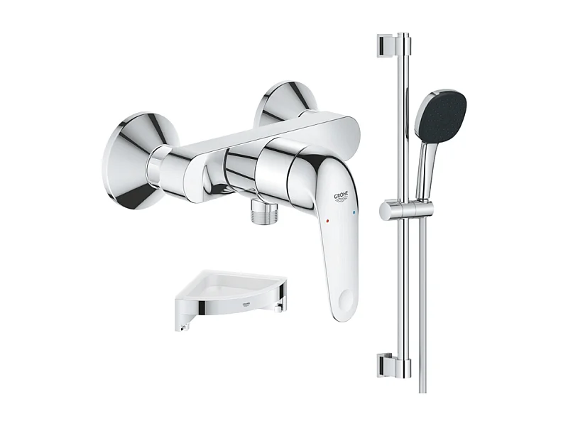 Pack douche mécanique Swift 2023 avec ensemble de douche Vitalio Comfort 110 et tablette en angle