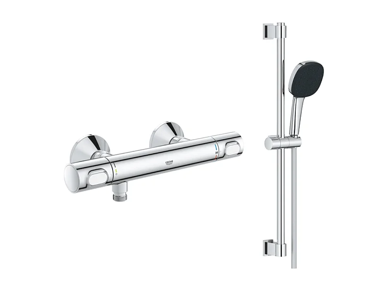 Mitigeur douche thermostatique GROHE GROHE Precision Flow + Ensemble de douche 2 jets avec barre