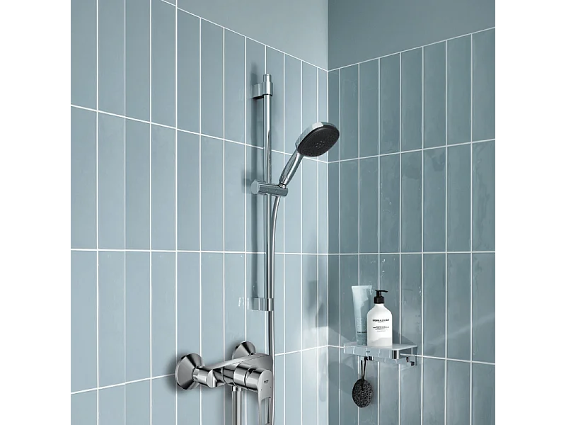 Pack mitigeur douche mécanique GROHE StartLoop + Ensemble de douche 2 jets avec barre Chromé