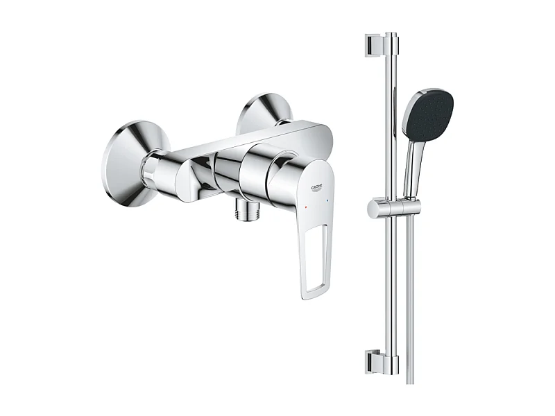 Pack mitigeur douche mécanique GROHE StartLoop + Ensemble de douche 2 jets avec barre Chromé